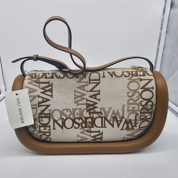 NWT JW ANDERSON The Bumper 15 Pecan Jacquard Monogram Baguette Shoulder Bag - Picture 5 of 12